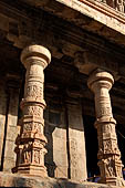 The great Chola temples of Tamil Nadu - The Airavatesvara temple of Darasuram. Detail of the gopura from inside the temple walls 